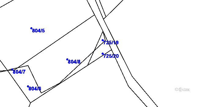 Parcela st. 725/20 v KÚ Synalov, Katastrální mapa