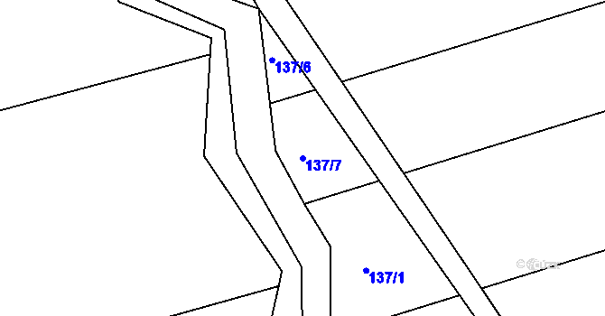Parcela st. 137/7 v KÚ Brčekoly, Katastrální mapa
