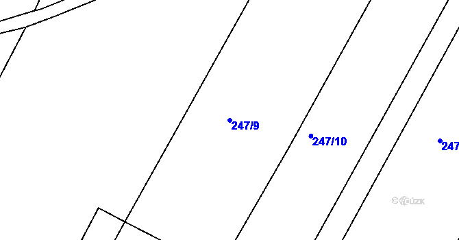 Parcela st. 247/9 v KÚ Synčany, Katastrální mapa