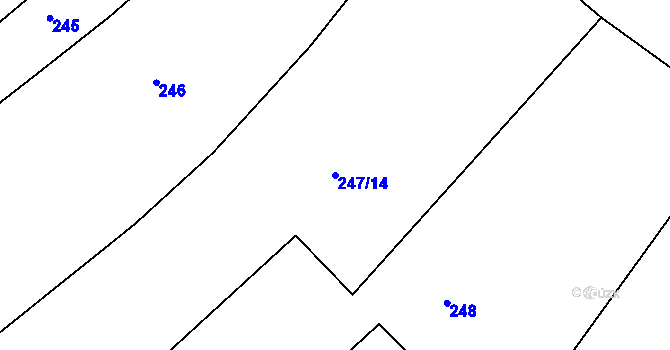 Parcela st. 247/14 v KÚ Synčany, Katastrální mapa