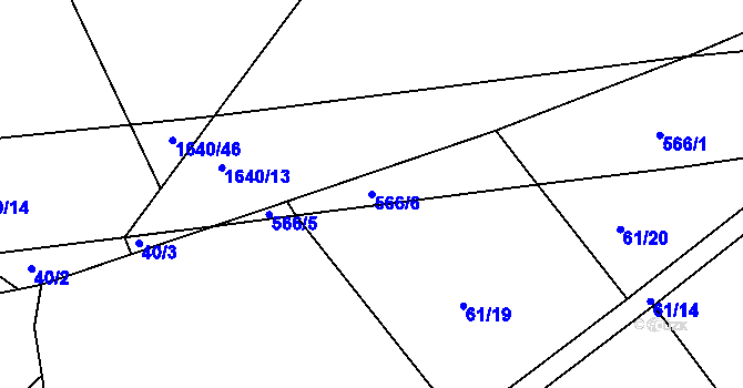 Parcela st. 566/6 v KÚ Synčany, Katastrální mapa