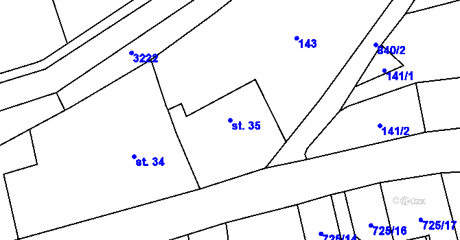 Parcela st. 35 v KÚ Synkov, Katastrální mapa
