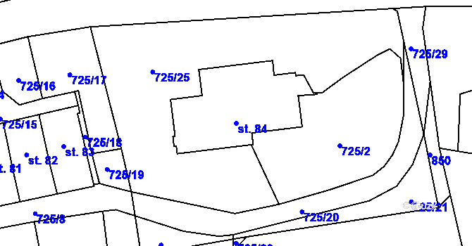 Parcela st. 84 v KÚ Synkov, Katastrální mapa