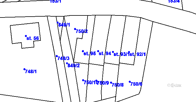 Parcela st. 94 v KÚ Synkov, Katastrální mapa