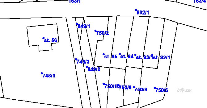 Parcela st. 95 v KÚ Synkov, Katastrální mapa