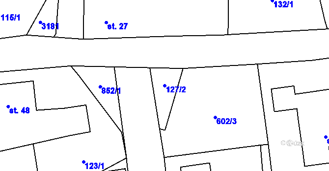 Parcela st. 127/2 v KÚ Synkov, Katastrální mapa