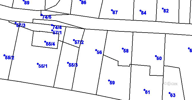 Parcela st. 56 v KÚ Syrovátka, Katastrální mapa