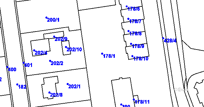Parcela st. 178/1 v KÚ Syrovátka, Katastrální mapa