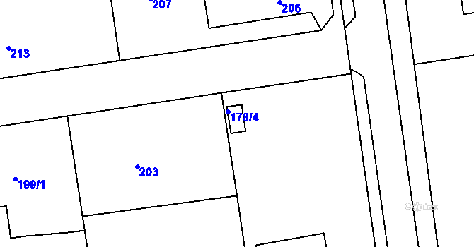 Parcela st. 178/4 v KÚ Syrovátka, Katastrální mapa