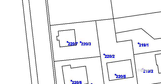 Parcela st. 220/3 v KÚ Syrovátka, Katastrální mapa