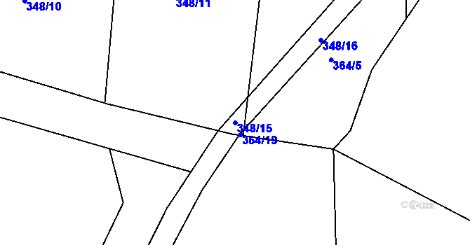 Parcela st. 348/15 v KÚ Syrovátka, Katastrální mapa