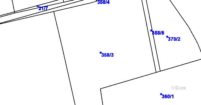 Parcela st. 358/3 v KÚ Syrovátka, Katastrální mapa