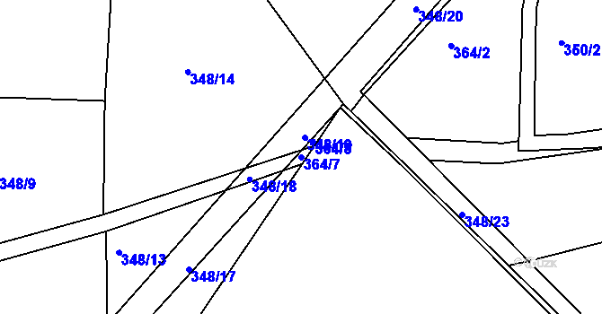 Parcela st. 364/7 v KÚ Syrovátka, Katastrální mapa