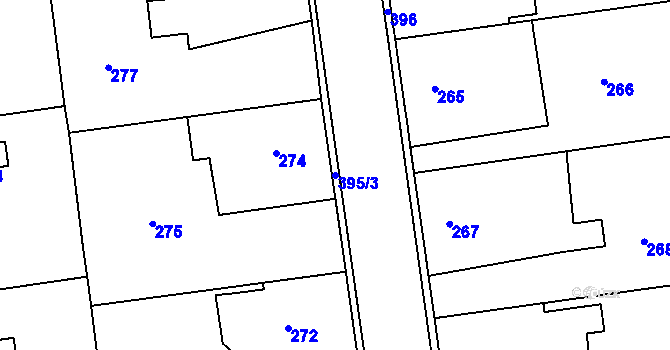 Parcela st. 395/3 v KÚ Syrovátka, Katastrální mapa