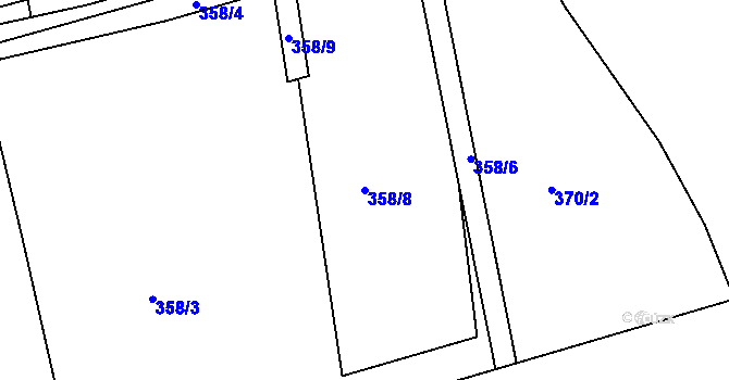 Parcela st. 358/8 v KÚ Syrovátka, Katastrální mapa