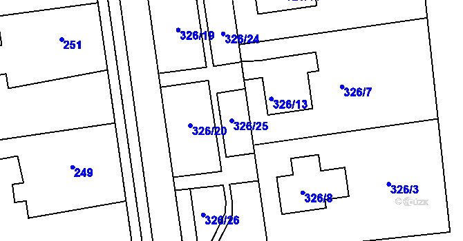 Parcela st. 326/25 v KÚ Syrovátka, Katastrální mapa
