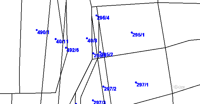 Parcela st. 295/2 v KÚ Syrovice, Katastrální mapa