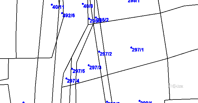 Parcela st. 297/2 v KÚ Syrovice, Katastrální mapa