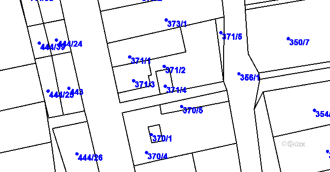Parcela st. 371/4 v KÚ Syrovice, Katastrální mapa