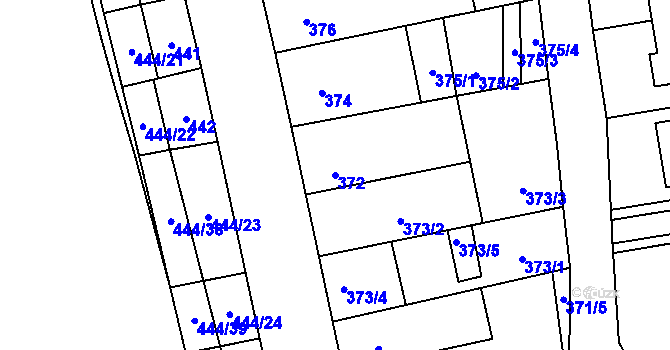 Parcela st. 372 v KÚ Syrovice, Katastrální mapa