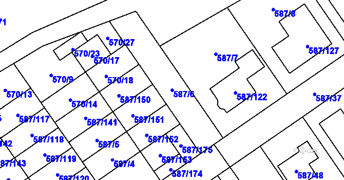 Parcela st. 587/6 v KÚ Syrovice, Katastrální mapa
