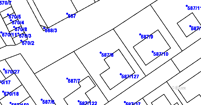 Parcela st. 587/8 v KÚ Syrovice, Katastrální mapa