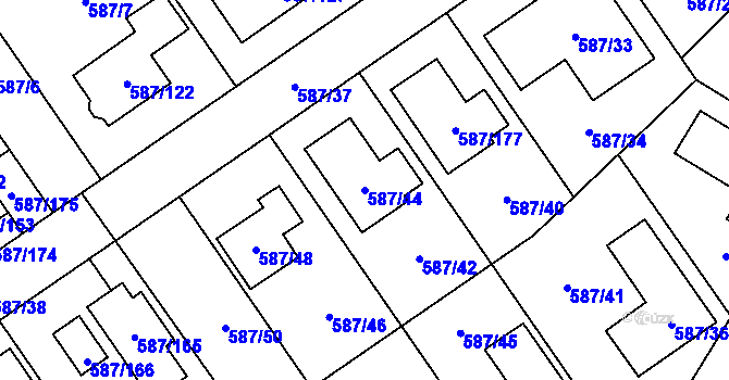 Parcela st. 587/44 v KÚ Syrovice, Katastrální mapa