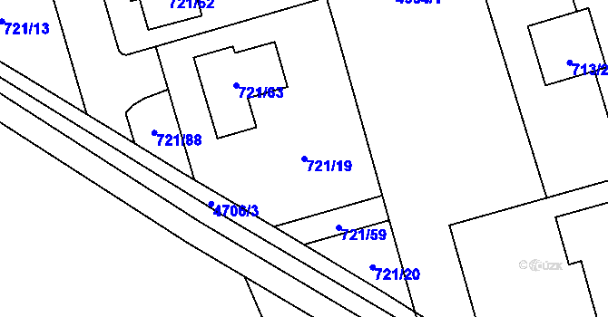 Parcela st. 721/19 v KÚ Syrovice, Katastrální mapa