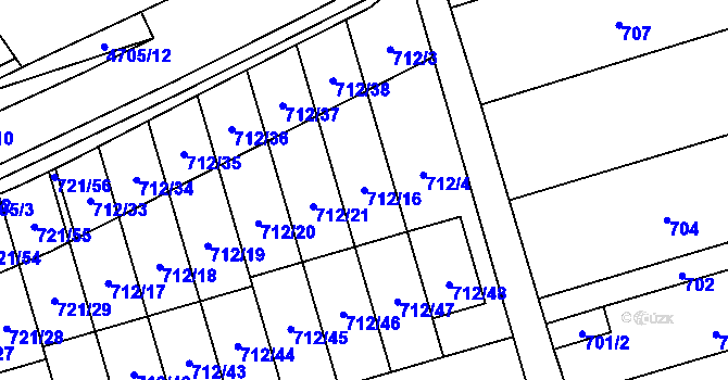 Parcela st. 712/16 v KÚ Syrovice, Katastrální mapa