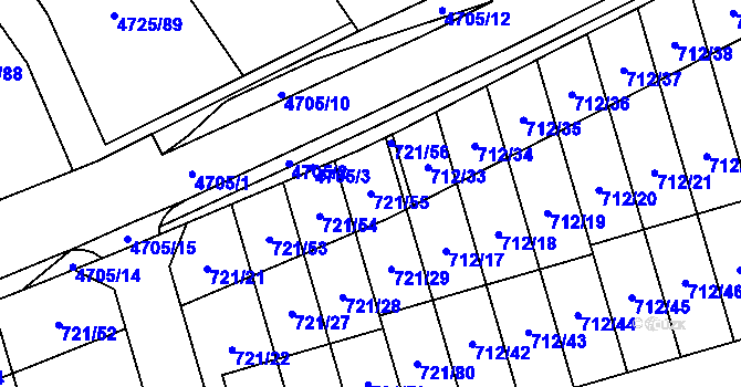 Parcela st. 721/55 v KÚ Syrovice, Katastrální mapa