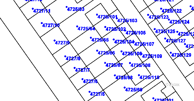 Parcela st. 4725/66 v KÚ Syrovice, Katastrální mapa