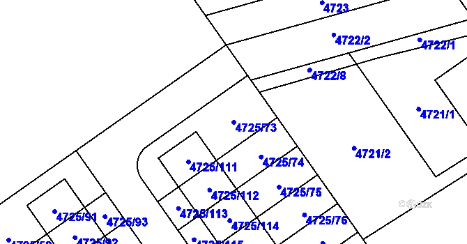 Parcela st. 4725/73 v KÚ Syrovice, Katastrální mapa