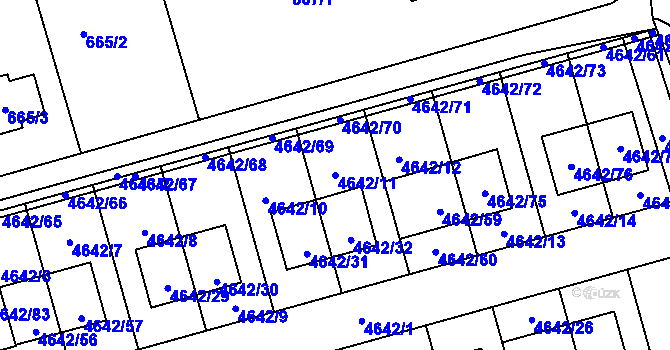 Parcela st. 4642/11 v KÚ Syrovice, Katastrální mapa