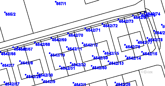 Parcela st. 4642/12 v KÚ Syrovice, Katastrální mapa