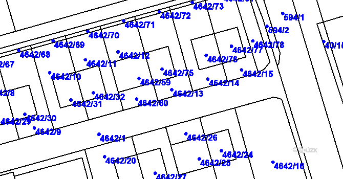 Parcela st. 4642/13 v KÚ Syrovice, Katastrální mapa
