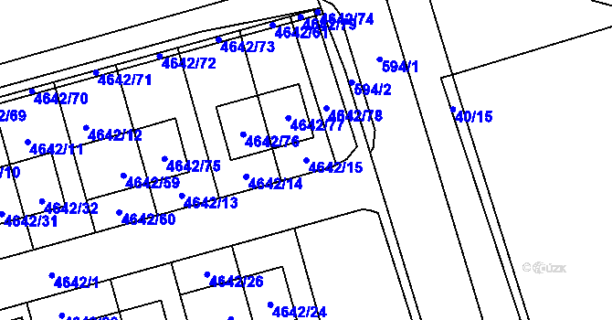Parcela st. 4642/15 v KÚ Syrovice, Katastrální mapa