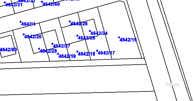 Parcela st. 4642/17 v KÚ Syrovice, Katastrální mapa