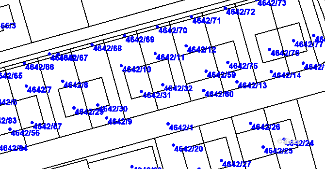 Parcela st. 4642/32 v KÚ Syrovice, Katastrální mapa