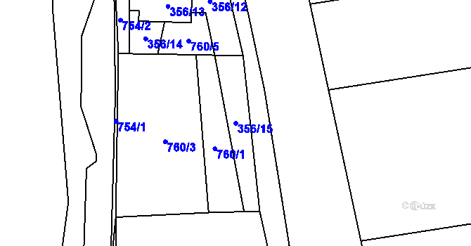 Parcela st. 356/15 v KÚ Syrovice, Katastrální mapa