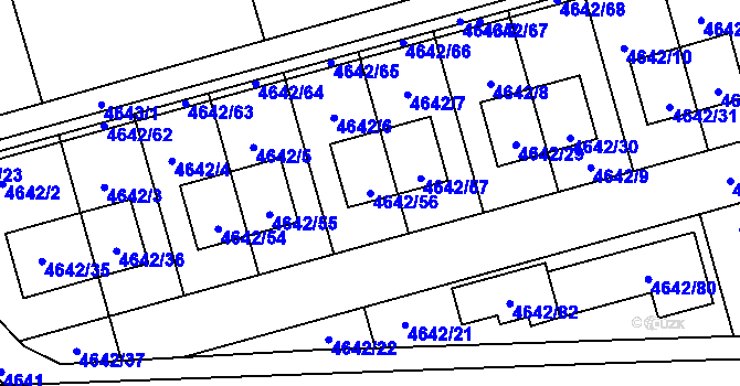 Parcela st. 4642/56 v KÚ Syrovice, Katastrální mapa