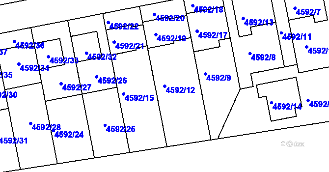 Parcela st. 4592/12 v KÚ Syrovice, Katastrální mapa