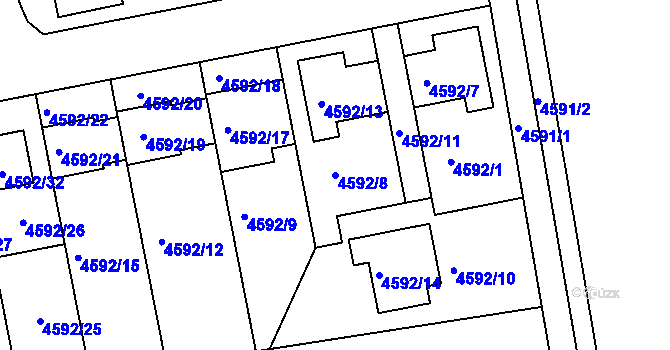Parcela st. 4592/8 v KÚ Syrovice, Katastrální mapa