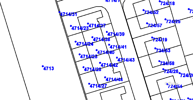 Parcela st. 4714/40 v KÚ Syrovice, Katastrální mapa