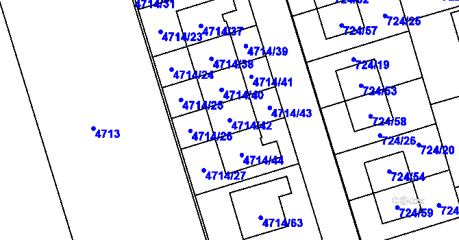 Parcela st. 4714/42 v KÚ Syrovice, Katastrální mapa