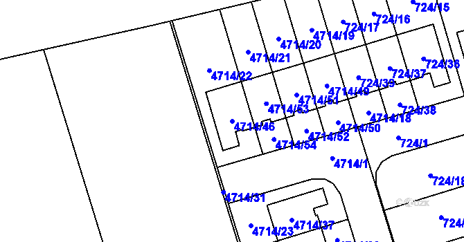 Parcela st. 4714/46 v KÚ Syrovice, Katastrální mapa