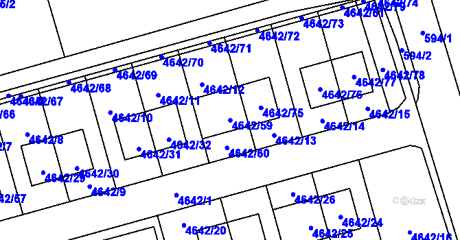 Parcela st. 4642/59 v KÚ Syrovice, Katastrální mapa