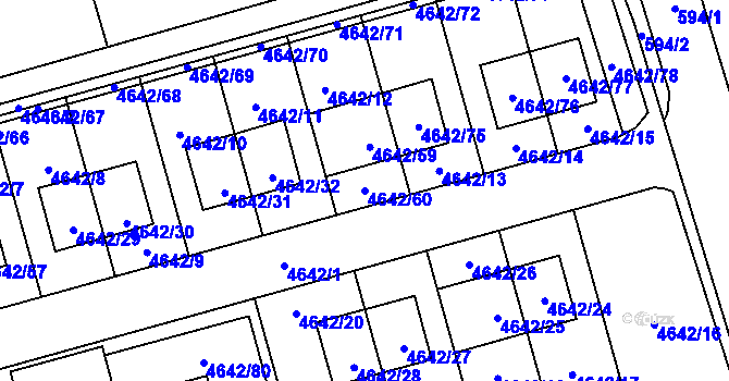 Parcela st. 4642/60 v KÚ Syrovice, Katastrální mapa
