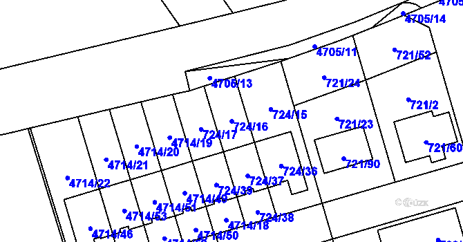 Parcela st. 724/16 v KÚ Syrovice, Katastrální mapa