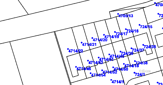 Parcela st. 4714/21 v KÚ Syrovice, Katastrální mapa