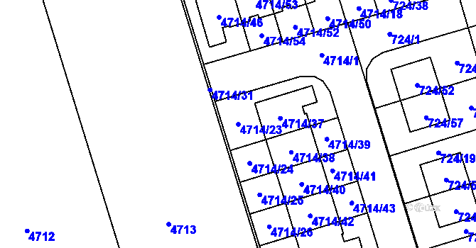 Parcela st. 4714/23 v KÚ Syrovice, Katastrální mapa